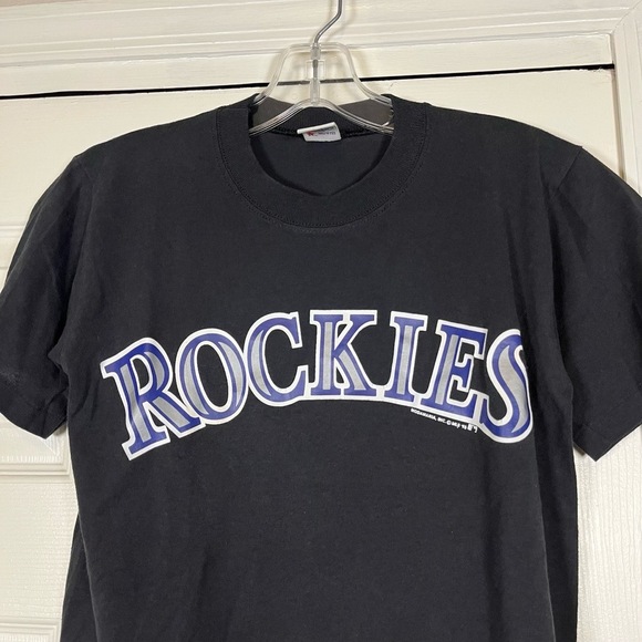 Colorado Rockies Graphic Short Sleeve Crew Neck Vintage T Shirt Youth Size Large - Picture 5 of 12